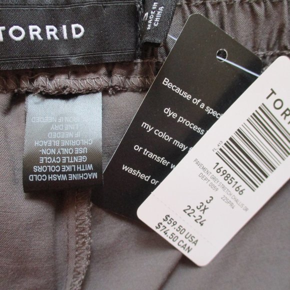 TORRID RELAXED TAPER STRETCH CHALLIS HIGH-RISE TIE-FRONT PANT Size 3X NWT - Picture 7 of 7